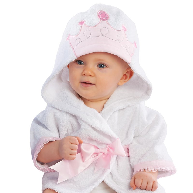Baby Aspen Little Princess Hooded Baby Bathrobe 0-9 Months â€“ Soft Terrycloth Baby Bath Towel with Hood for Newborn Girl Gift, Gift for Girl Baby Shower, Infant Hooded Towel, Baby Girl Robe - Image 5