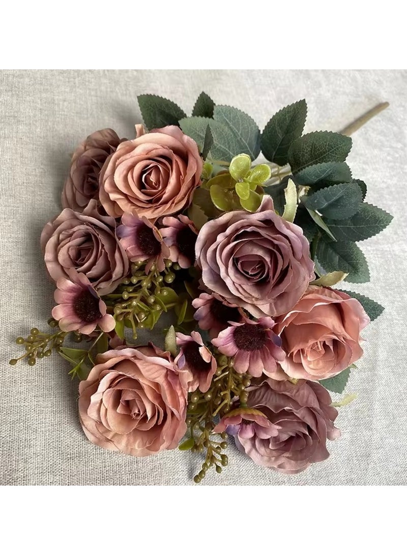 Huitich Artificial Flower Decor for Home, Parties, and Weddings Dark coffee  - Image 5