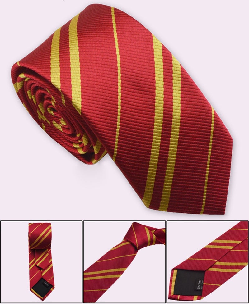 Yosbabe Tie Costume Striped Necktie Halloween Cosplay Party Supplies Accessories for Kids and Adults (Red) - Image 5