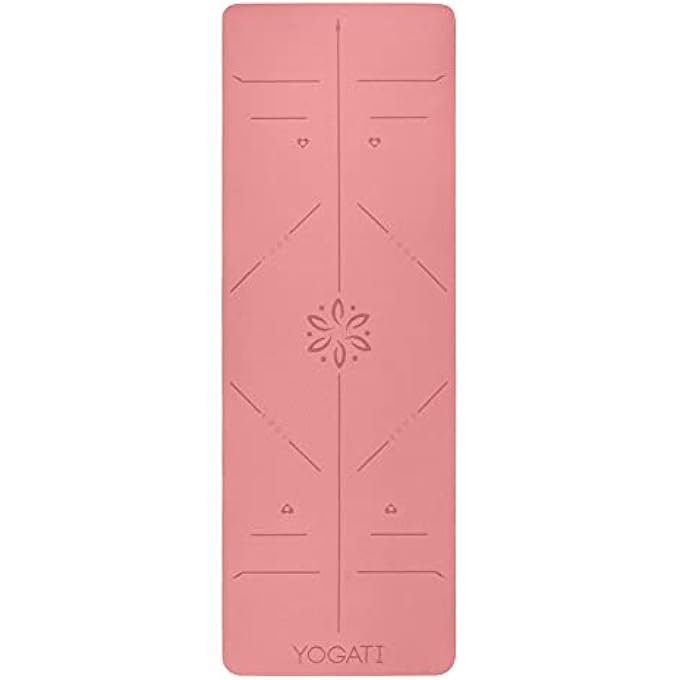 rayihni حصيرة يوغا غير قابلة للانزلاق خالية من المواد الضارة، مع حزام حمل. حصيرة يوغا مع خطوط توجيه. مثالية كحصائر جمباز، حصائر رياضية، حصائر لياقة بدنية، حصائر جري - حصيرة يوغا - Image 4