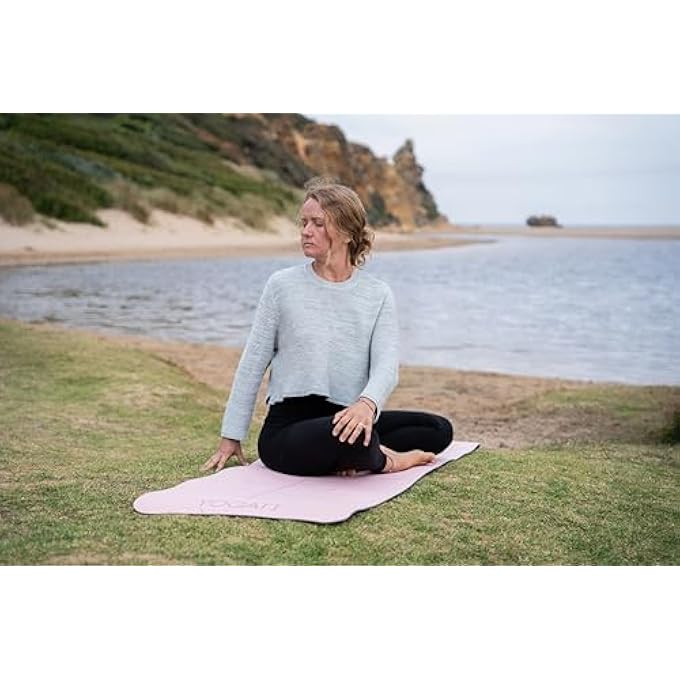 rayihni حصيرة يوغا غير قابلة للانزلاق خالية من المواد الضارة، مع حزام حمل. حصيرة يوغا مع خطوط توجيه. مثالية كحصائر جمباز، حصائر رياضية، حصائر لياقة بدنية، حصائر جري - حصيرة يوغا - Image 5