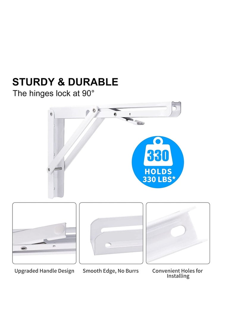 UPSCALE - Pack of 2 Iron Shelf Bracket 10 inch Folding L Design Iron with coating Angle Bracket Heavy Duty Shelf Support Wall Mount Iron Shelves Support - Image 1