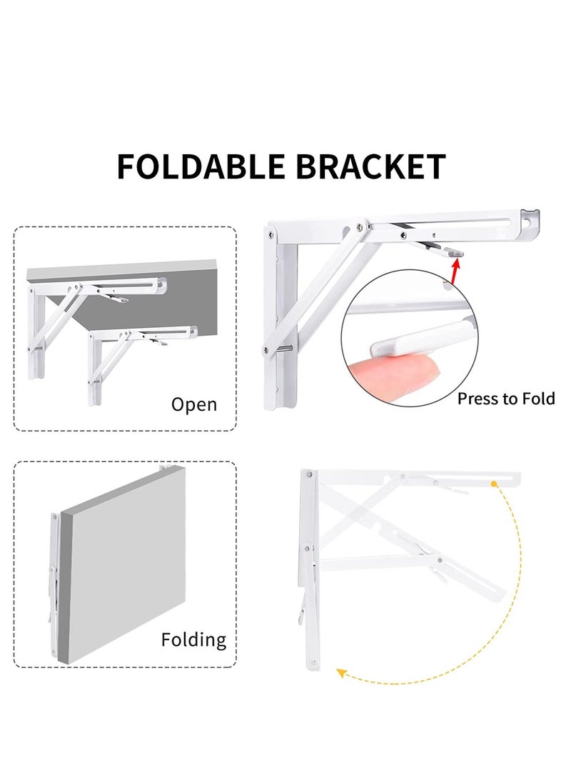 UPSCALE - Pack of 2 Iron Shelf Bracket 10 inch Folding L Design Iron with coating Angle Bracket Heavy Duty Shelf Support Wall Mount Iron Shelves Support - Image 1