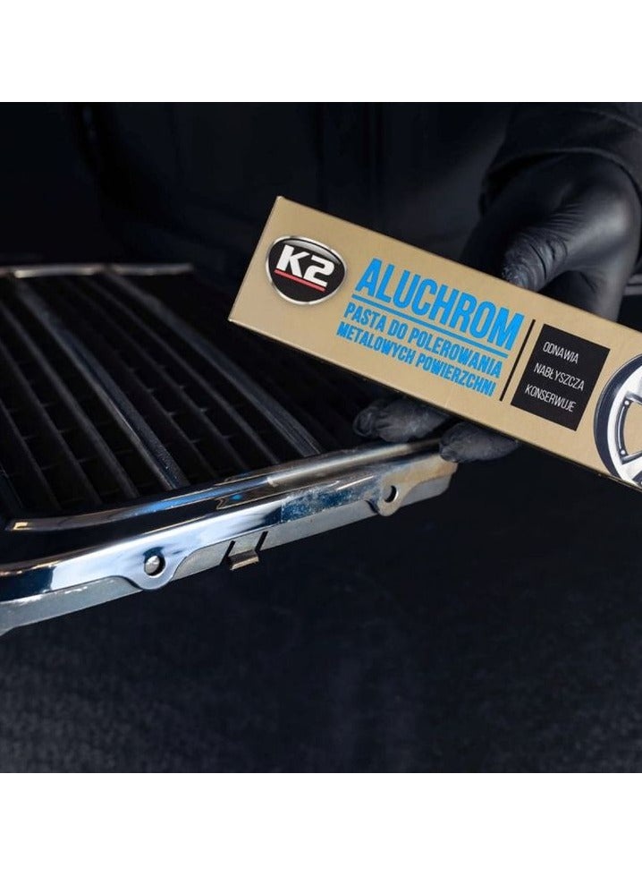 K2 K003 Aluchrome Chrome And Aluminum Polish 120g Renews Shines Preserves Made In EU - Image 5