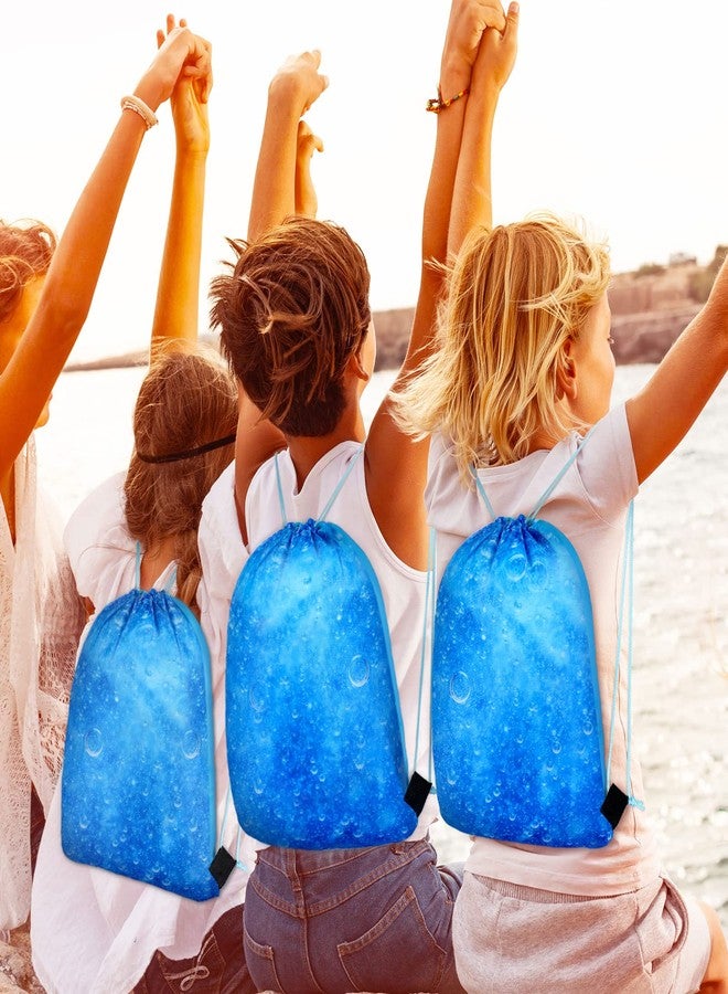 Funtery 24 Pcs Ocean Wave Drawstring Gifts Bags 11.81 x 9.84 Inch Summer Ocean Party Favor Backpack Sea Goodie Bags Reusable Treat Candy Backpack for Kids Boy Girl Birthday Party Supplies Pool School - Image 5