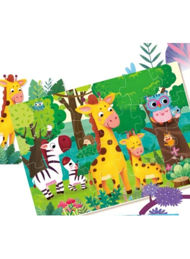 24-Piece Jigsaw Puzzle Gift Box Set Animal Jigsaw Puzzle Children's Educational Development Toy Set - Image 2