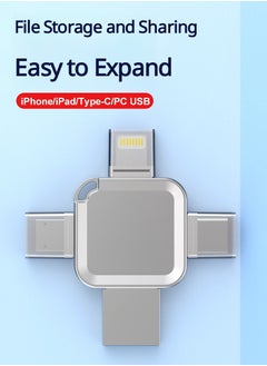 Generic 4-in-1 High Speed USB Flash Drive with Micro USB and Type-C Ports, Compatible with Android Smartphones, iPhone, iPad, MacBook, and Laptops - 64GB  - Image 4