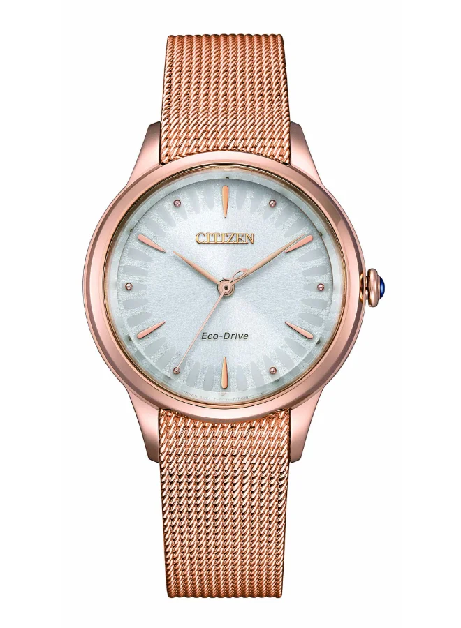 CITIZEN Women's Stainless Steel Mesh with Pink Gold Plating CITIZEN L Standard Watch EM1153-88A - 32.5 mm