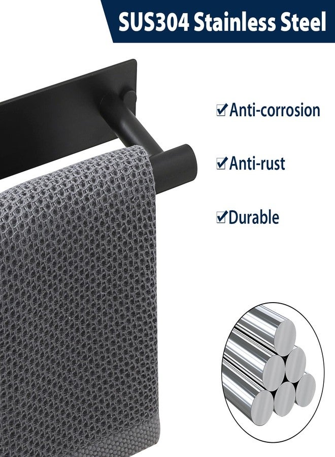 Alise Bath Towel Bars, 8 Inch Towel Hanger Towel Racks for Bathroom, SUS304 Stainless Steel Hand Towel Holder, Wall Mount with Self-Adhesive or Drilling, Matte Black - Image 5