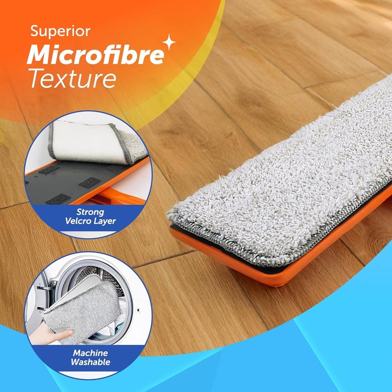 Macromax Flat Mop and Bucket Set - 360° Rotating Microfiber Mop with Lightweight Handle - Image 4