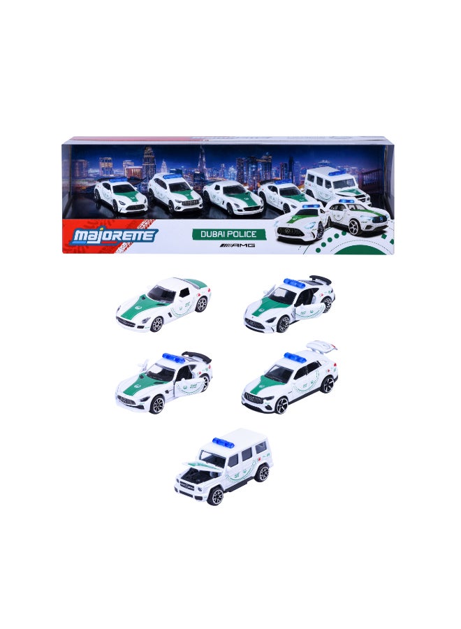 Majorette Dubai Police Mercedes-Benz AMG - 5 Pack Die Cast – Gift Pack - Super Car's (1:64 Scale) – Die-Cast Toy Car for Kids & Collectors - Image 1