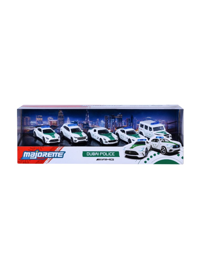 Majorette Dubai Police Mercedes-Benz AMG - 5 Pack Die Cast – Gift Pack - Super Car's (1:64 Scale) – Die-Cast Toy Car for Kids & Collectors - Image 2