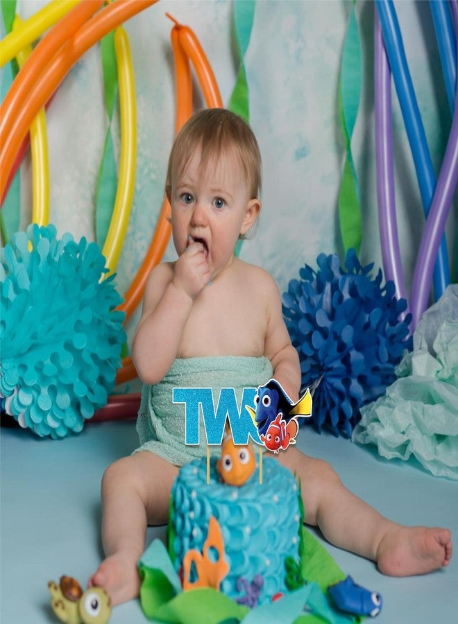 Seyal Findng Nmo Two Cake Topper Decoration for 2nd Birthday - Ocean Underwater Theme Cake Topper for Boys and Girls - Cute Fish Cartoon Character Cake Decoration - Style Birthday Party Supplies - Image 3