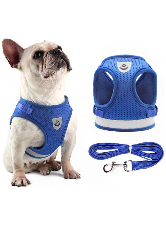 Neostyle Dog Harness with Leash Set,No Pull Adjustable Reflective Step-in Puppy Harness with Padded Vest for Small Medium Large Dogs and Cats ( Blue(2-piece set))  - Image 1