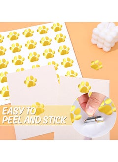 Whaline 500Pcs Paw Prints Stickers Gold Foil Certificates Stickers Gold Puppy Paw Shape Selfadhesive Envelope Seal Stickers For Graduation Wedding Invitations Mailing Vets Kennels Party Room Decor  - Image 3