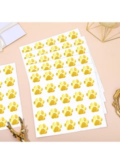Whaline 500Pcs Paw Prints Stickers Gold Foil Certificates Stickers Gold Puppy Paw Shape Selfadhesive Envelope Seal Stickers For Graduation Wedding Invitations Mailing Vets Kennels Party Room Decor  - Image 4