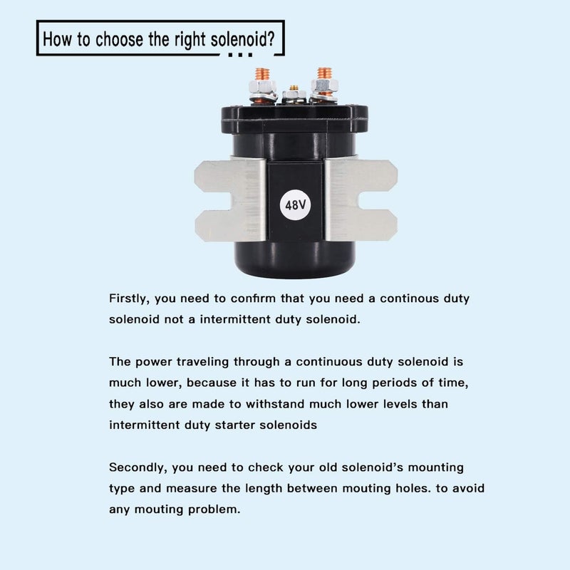 YIXIN Heavy Duty 48V Solenoid for Club Car, E-Z-GO, and Yamaha Electric Golf Carts - Image 3