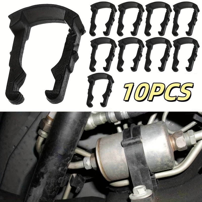 Black 10pcs Fuel Pipe Retainer Clips For Gasoline Filter Car Accessories - Image 1