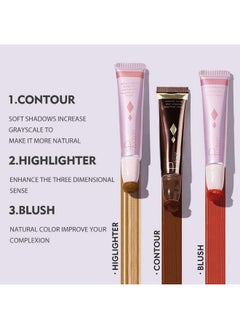 Marine Forest Contour Beauty Wand 13 Colors Silky Cream Contour Stick With Cushion Applicator Face Highlighter Bronzer And Blush Makeup Long Lasting Lightweight And Blendable 0.7 Fl Oz (12)  - Image 4