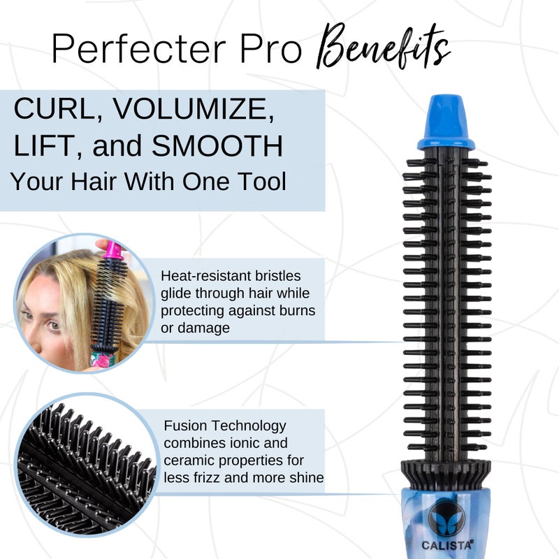 CALISTA Perfecter Pro Heated Round Brush | Lift, Volumize, and Style with No Heat Damage for Healthier-Looking Hair | 4 Sizes for Most Hair Types | Dual Voltage & Adjustable Temp (0.75, Rose Gold) - Image 4