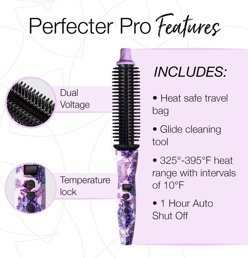 CALISTA Perfecter Pro Heated Round Brush | Lift, Volumize, and Style with No Heat Damage for Healthier-Looking Hair | 4 Sizes for Most Hair Types | Dual Voltage & Adjustable Temp (0.75, Rose Gold) - Image 5