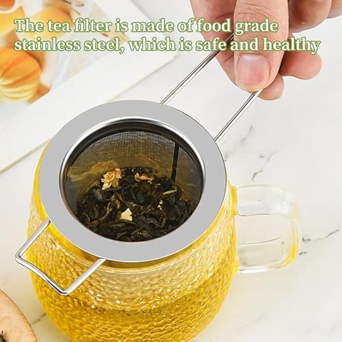 nalaina 2Pcs 304 Stainless Steel Tea Infuser With Lid Extra Fine Mesh Strainer For Loose Leaf Tea Foldable Handle Tea Steeper For Cups Mugs  Teapots Dishwasher Safe - Image 5