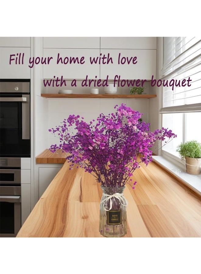 Purple Natural Dried Babys Breath Gypsophila Flowers Bouquet for Home Decor Real Dried Flowers - Image 3
