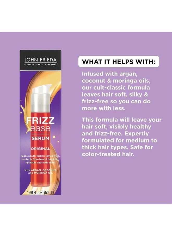 John Frieda - Frizz Ease Original Hair Serum, Anti-Frizz Heat Protecting, Infused with Silk Protein, 1.69 fl oz (2 Pack) - Image 1