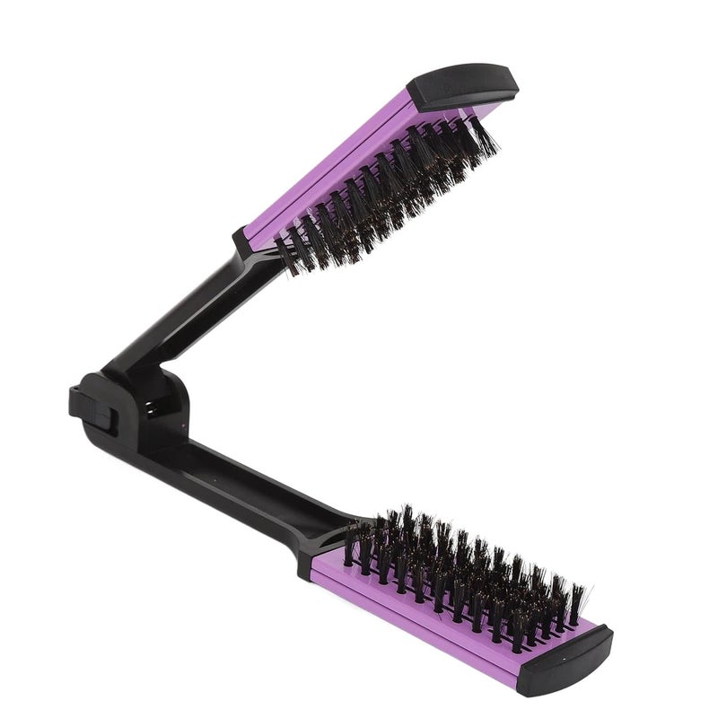 Double Brush CombANGGREK Comb For Straightening Hair Hair Straightening Plywood Soft Prevent Static Comb Clamp Hair Brush Straightener with Ergonomic Handle