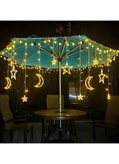 Generic Deyaah 3.5m Star Moon Curtain String Light, LED Christmas Fairy Lights, Waterproof Hanging Window Star Moon Night Light for Ramadan, Christmas, Wedding, Party, Home, Terrace, Lawn (Warm White)  - Image 5