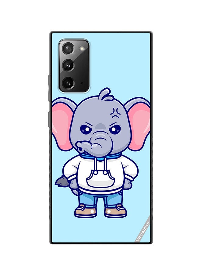 VR CREATIVE Protective Case Cover For Samsung Galaxy Note20 5G Cute Angry Elephant Wearing Hoodie Design Multicolour - Image 1