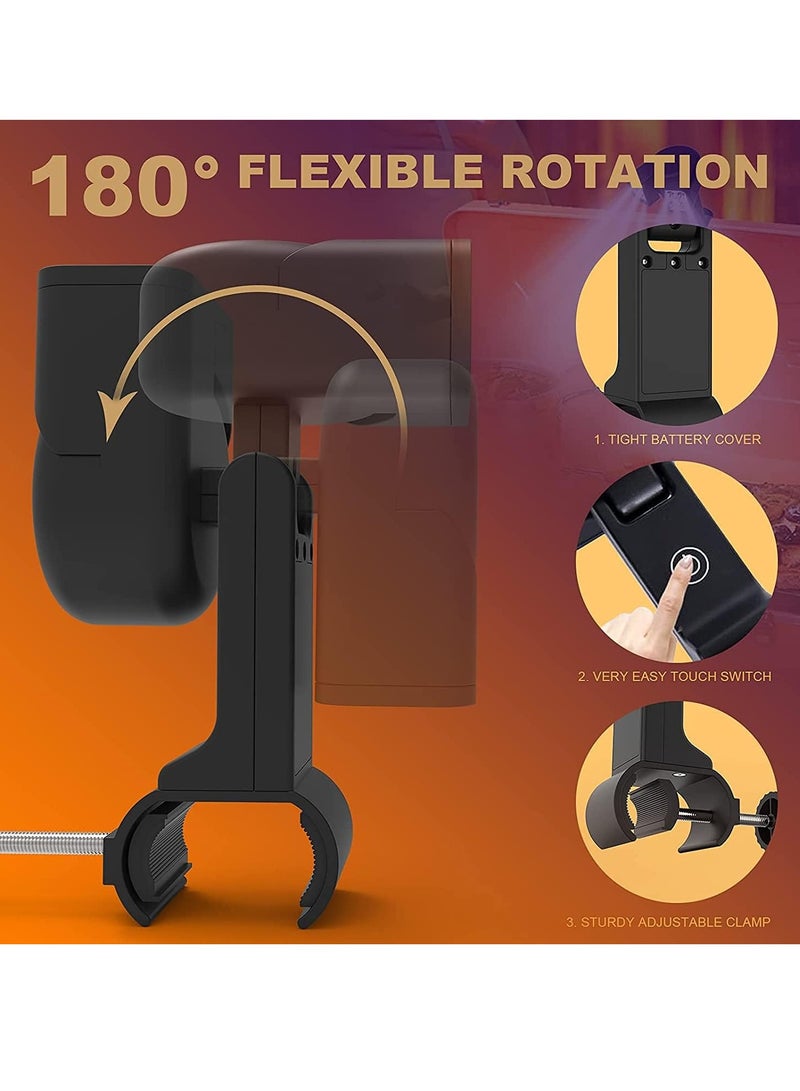 راكسوم ضوء شواء للشواء، هدايا للأب الرجال، ضوء شواء مرن متين 180 درجة ليلاً في الهواء الطلق، 10 مصابيح LED فائقة السطوع ملحقات إضاءة الشواية لمقبض الشواية، البطارية غير متضمنة - Image 5