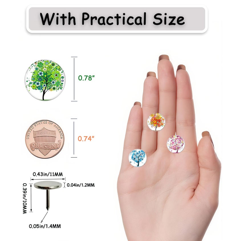 Tandarui Push Pins,Thumb Tacks,Decorative Push Pins,Cute Thumb Tacks and Pushpins for Bulletin Board, Pin Board for Cork Board,Office Decor,or Home DÃ©cor (Tree-24) - Image 4