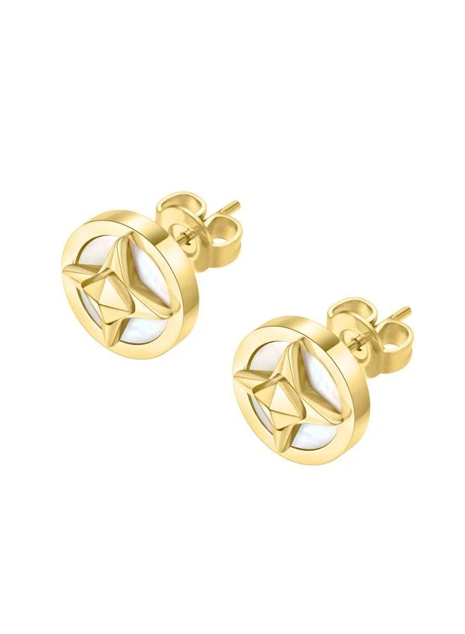 بوليس Lucky Star Earrings for Women Gold Plating with Mother of Pearl