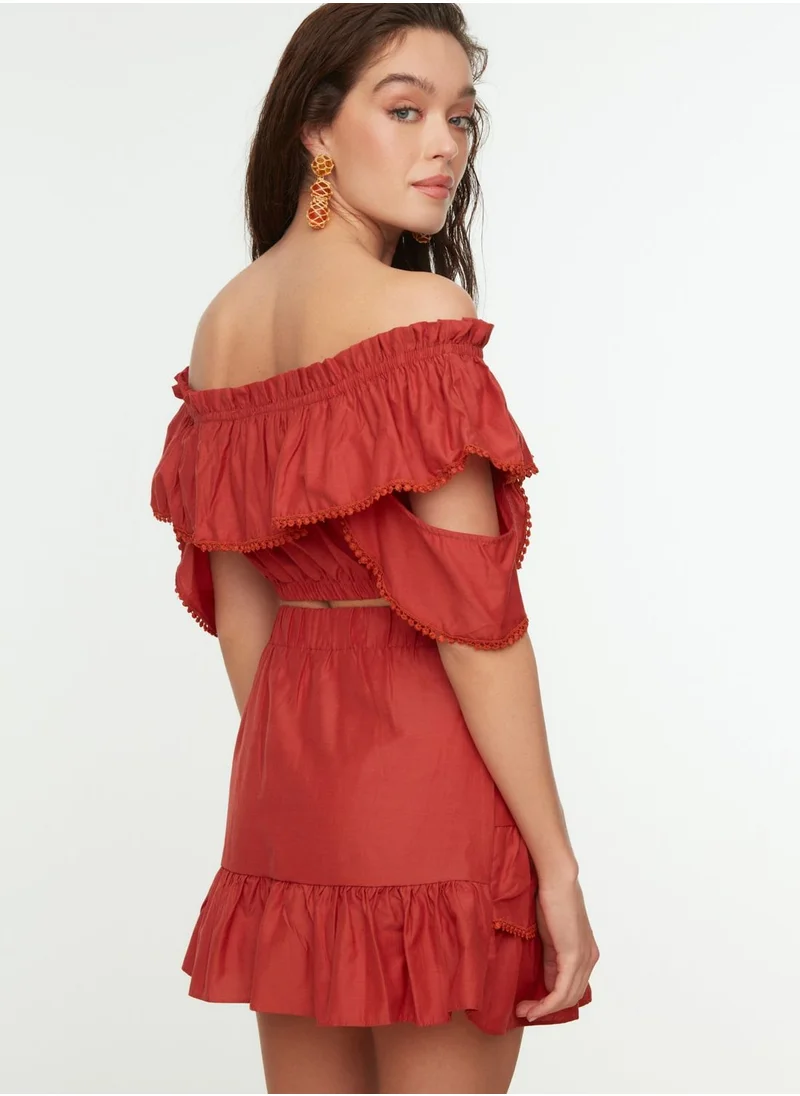 trendyol Cropped Top & Skirt Set