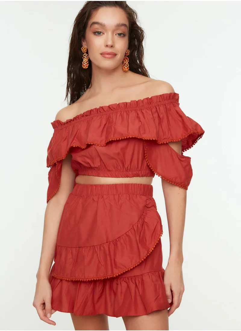 trendyol Cropped Top & Skirt Set