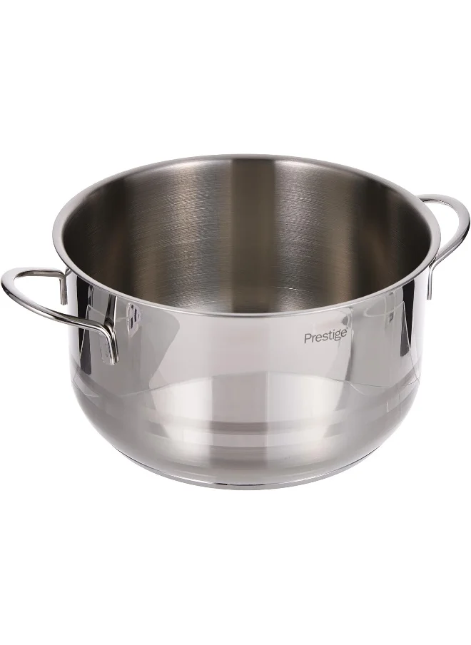 برستيج Prestige Stainless Steel 26 cm Casserole With Glass Lid, Induction Compatible Casserole, 7.3Ltr. Silver 18/10