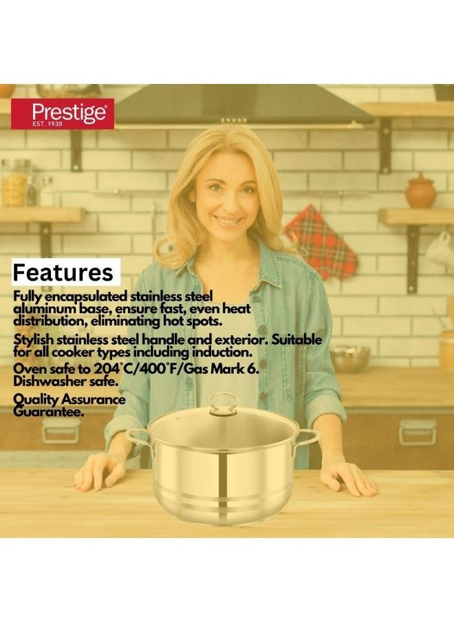 Prestige Stainless Steel Casserole With Glass Lid 26cm  - Image 3