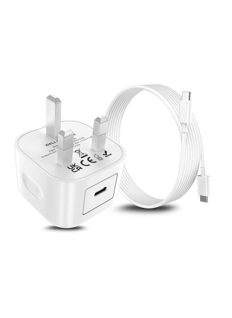 Anmi - 20W PD USB C Fast Charger Plug with 2m USB C to C Cable for iPhone 15/15 Plus/15 Pro/15 Pro Max, iPad Pro/Air/Mini Type C Series - Image 1