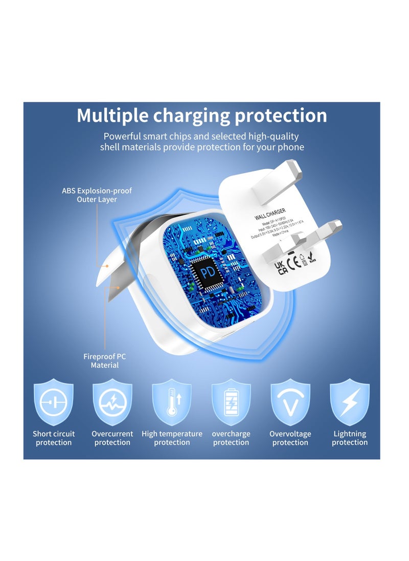 Anmi - 20W PD USB C Fast Charger Plug with 2m USB C to C Cable for iPhone 15/15 Plus/15 Pro/15 Pro Max, iPad Pro/Air/Mini Type C Series - Image 1