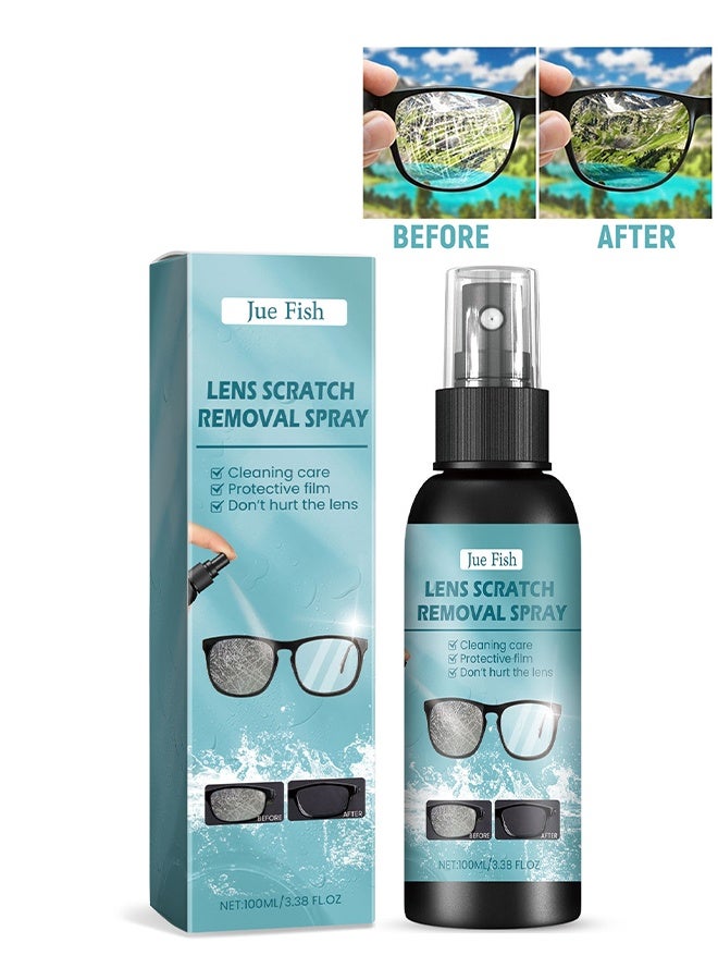 جوي فيش بخاخ إزالة خدش العدسة ، بخاخ تنظيف عدسة النظارات للنظارات والهواتف المحمولة والشاشات الإلكترونية ، الأسطح البصرية ، حتى على الأسطح المطلية ، تركيبة احترافية آمنة ، 100 مل - Image 1