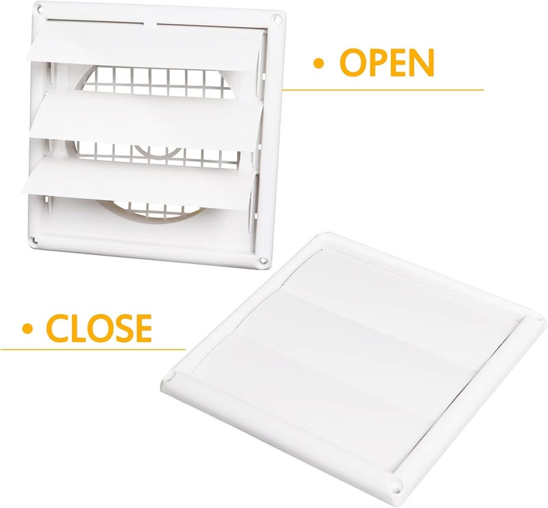 Swess 6 Dryer Vent Cover Outdoor Dryer Louver Vent Cover for Exterior Wall Total Unit Size 8 Inches x 8 Inches - Image 3