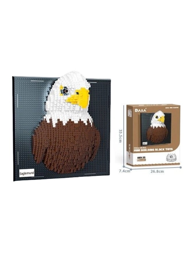 general Eagle animal building blocks, animal wall-mounted children's educational toys, assembled game gifts for family and friends - Image 3