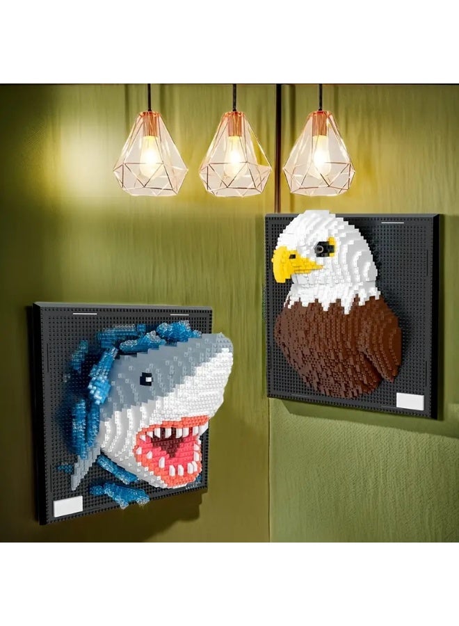 general Eagle animal building blocks, animal wall-mounted children's educational toys, assembled game gifts for family and friends - Image 2