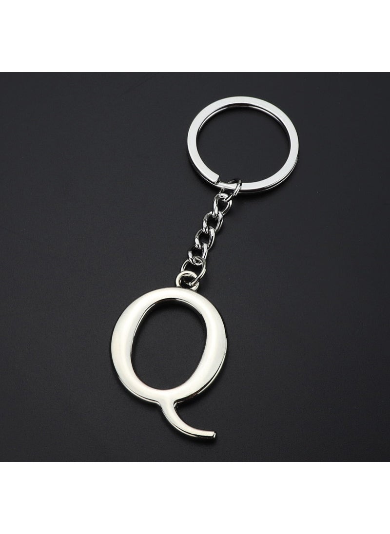 Generic - English letter keychain bag pendant 26 uppercase and lowercase letters and numbers keychain European and American small gift customizationQ Q - Image 1