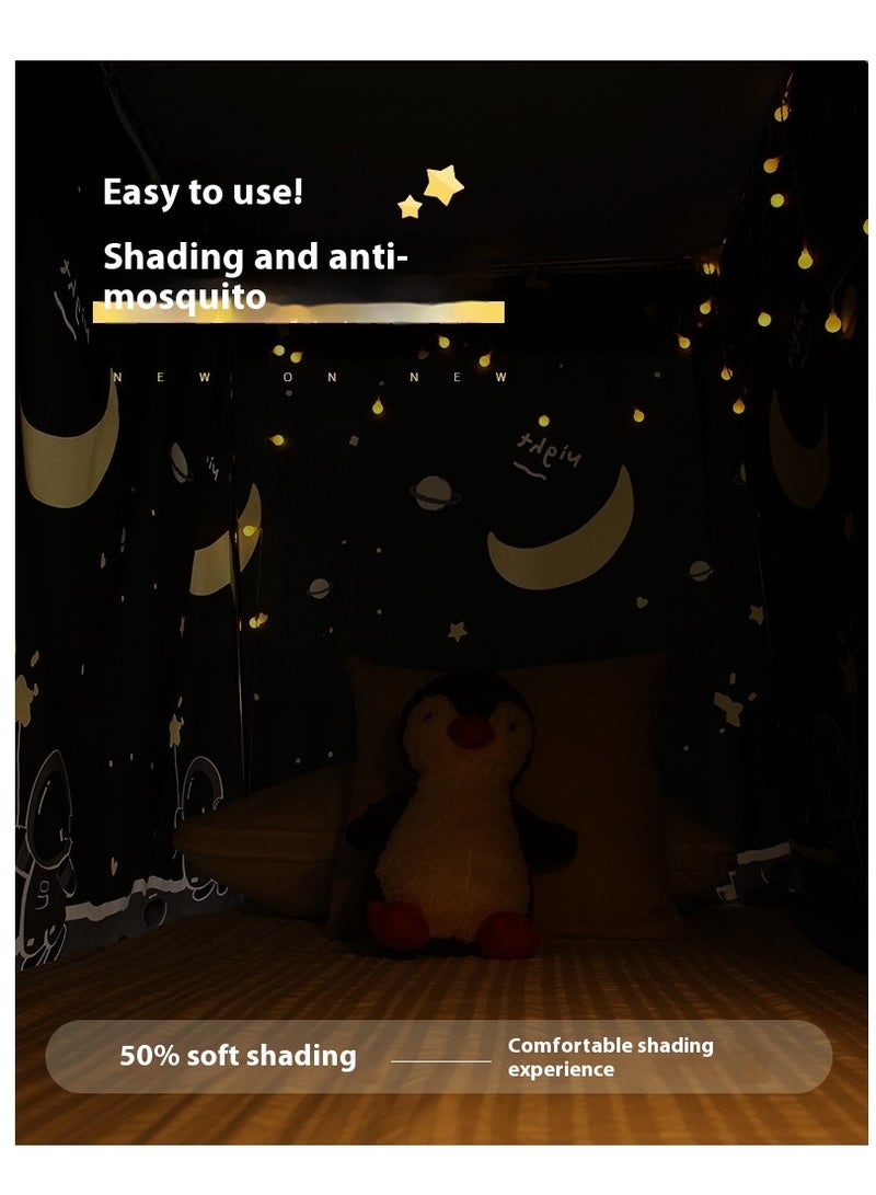 Bluejw Upper Deck Single Bed Curtain Privacy Bed Tent With Stand And Mosquito Net - Image 3