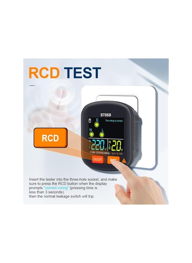 PROMASS Outlet/Receptacle Tester Outlet Tester Electrical Standard 125V AC Outlets with LCD Display, Socket Checker, Electric Voltage Tester 6 Visual Indication/Wiring Legend for Home & Professional Use - Image 2