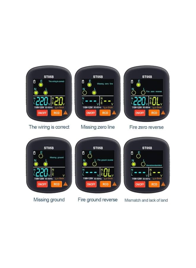 PROMASS Outlet/Receptacle Tester Outlet Tester Electrical Standard 125V AC Outlets with LCD Display, Socket Checker, Electric Voltage Tester 6 Visual Indication/Wiring Legend for Home & Professional Use - Image 3