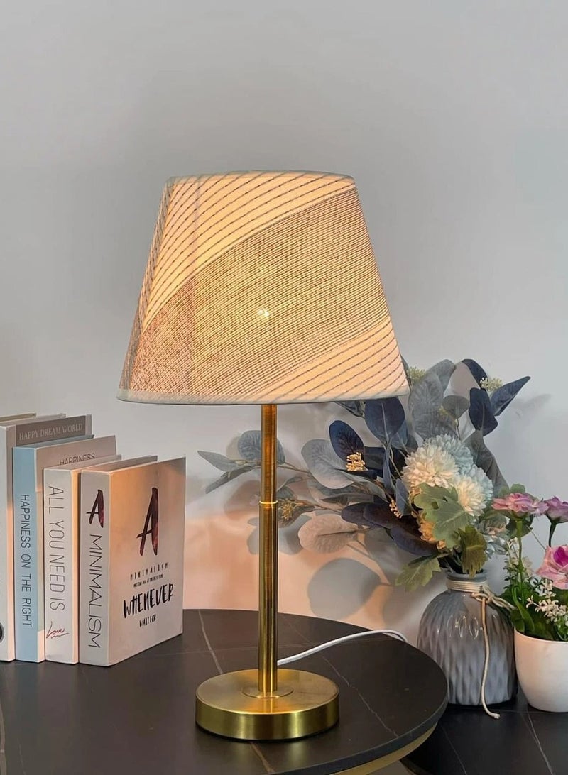 ICTC table lamp copper color stainless steel 50cm high, suitable for room or office with dimmable lighting