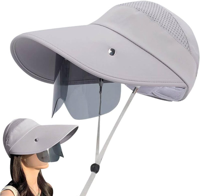 VIOKKO Face_Shield Protector Sun Visor Hat UV Protection Summer Sun Cap Great for Oudtoor Hiking Camping Golf Tennis Cycling - Image 1